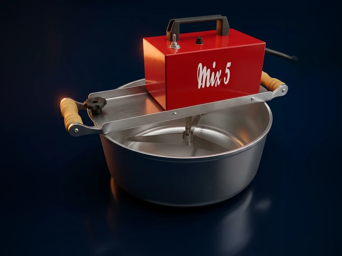 Mix 5 com massa em bancada clara, vista próxima